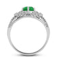Anillo de Plata con Esmeralda de Zambia y Topacio Blanco