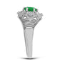 Anillo de Plata con Esmeralda de Zambia y Topacio Blanco