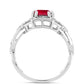 Anillo de Plata con Rubí de Madagascar y Topacio Blanco