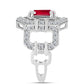 Anillo de Plata con Rubí de Madagascar y Topacio Blanco