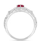 Anillo de Plata con Rubí de Madagascar y Topacio Blanco