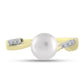 Anillo de Plata Bañada en Oro con Perla de Agua Dulce y Topacio Blanco