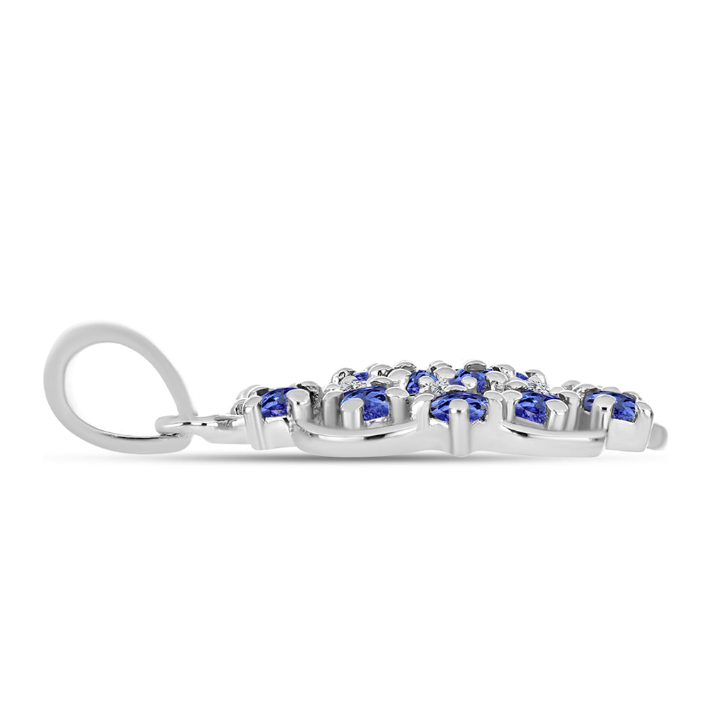 Colgante de Plata con Tanzanita AAA y Diamante blanco 2 