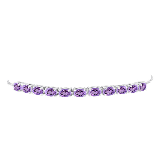 Pulsera de Plata con Amatista Rosa de Francia