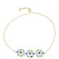 Pulsera de Plata Bañada en Oro con Piedra Lunar Arco Iris y Amatista de Marruecos