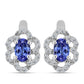 Pendientes de Plata con Tanzanita AAA y Diamante blanco