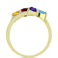 Anillo de Plata Bañada en Oro con Amatista de Marruecos y Citrino de los Montes Urales
