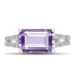 Anillo de Plata con Amatista Rosa de Francia y Zircón Blanco