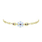 Pulsera de Plata Bañada en Oro con Piedra Lunar Arco Iris y Amatista de Marruecos