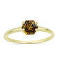 Anillo de Plata Bañada en Oro con Cuarzo Coñac