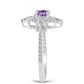 Anillo de Plata con Amatista Rosa de Francia y Zircón Blanco