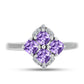 Anillo de Plata con Amatista Rosa de Francia y Topacio Blanco