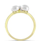 Anillo de Plata Bañada en Oro con Perla de Agua Dulce y Topacio Blanco