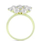 Anillo de Plata Bañada en Oro con Perla de Agua Dulce y Topacio Blanco