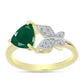 Anillo de Plata Bañada en Oro con Ágata Verde y Topacio Blanco