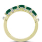 Anillo de Plata Bañada en Oro con Ágata Verde y Topacio Blanco