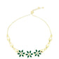 Pulsera de Plata Bañada en Oro con Ágata Verde y Topacio Blanco