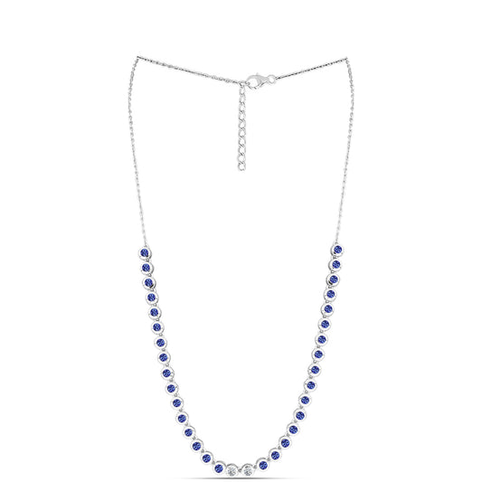 Collar de Plata con Tanzanita AAA y Diamante blanco