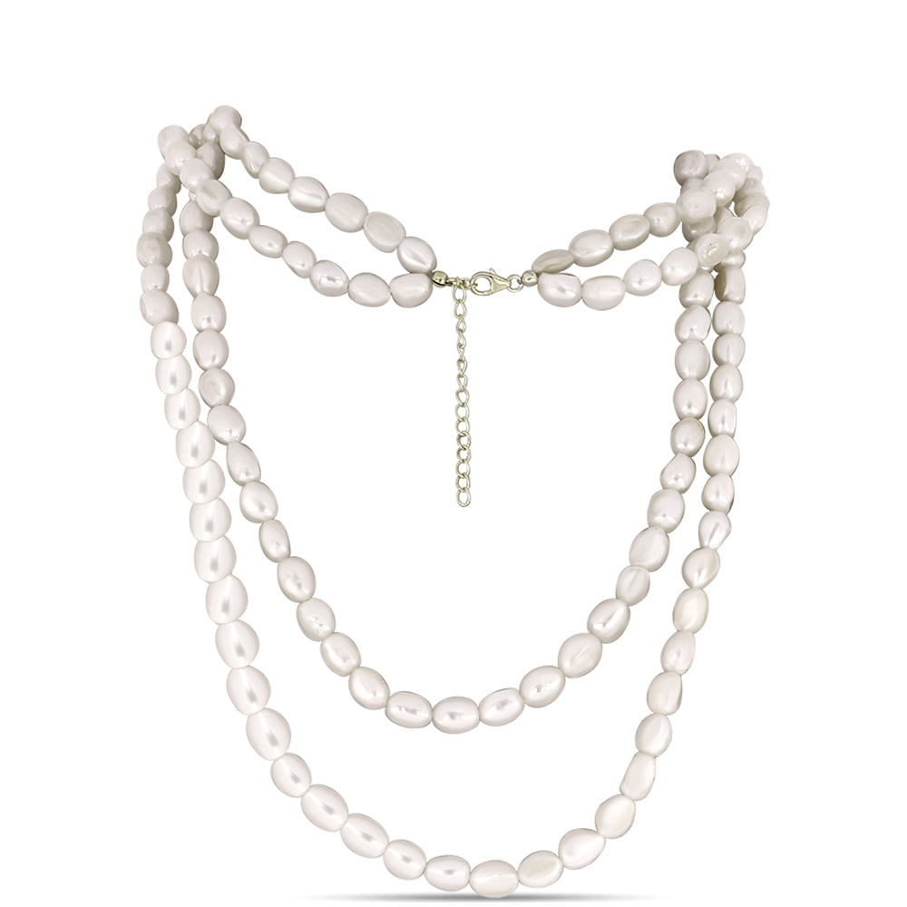 Collar de Plata Bañada en Oro con Perla de Agua Dulce