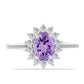 Anillo de Plata con Amatista Rosa de Francia y Topacio Blanco