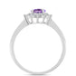 Anillo de Plata con Amatista Rosa de Francia y Topacio Blanco