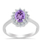 Anillo de Plata con Amatista Rosa de Francia y Topacio Blanco