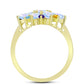 Anillo de Plata Bañada en Oro con Piedra Lunar Arco Iris y Citrino de los Montes Urales