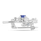 Broche de Plata con Tanzanita AAA y Diamante blanco