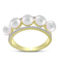 Anillo de Plata Bañada en Oro con Perla de Agua Dulce y Topacio Blanco