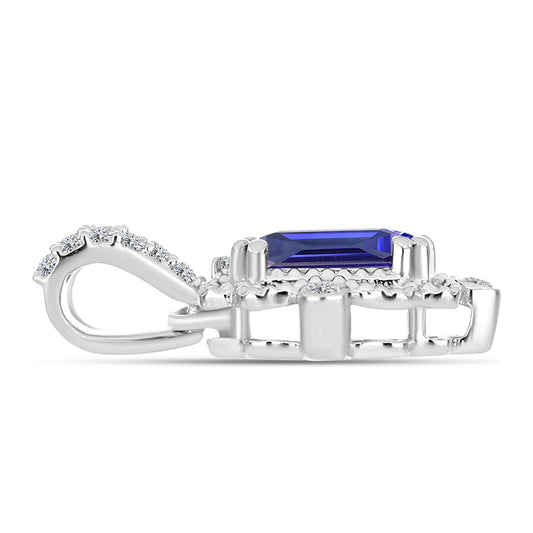 Colgante de Plata con Tanzanita AAA y Diamante blanco