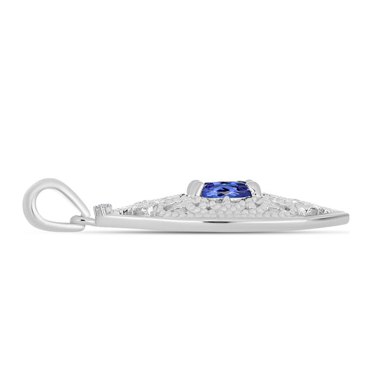 Colgante de Plata con Tanzanita AAA y Diamante blanco