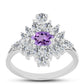 Anillo de Plata con Amatista Rosa de Francia y Topacio Blanco