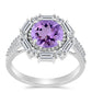 Anillo de Plata con Amatista Rosa de Francia y Topacio Blanco