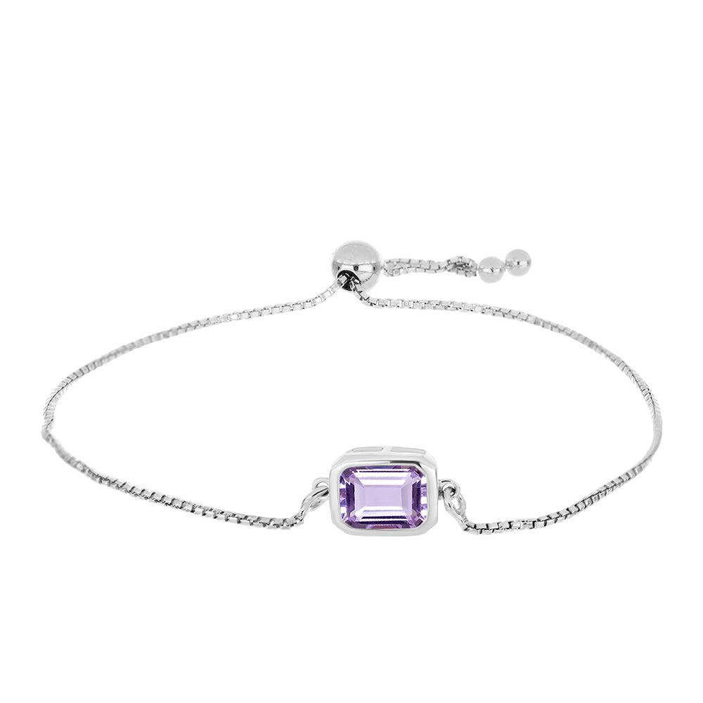 Pulsera de Plata con Amatista Rosa de Francia