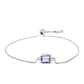 Pulsera de Plata con Amatista Rosa de Francia