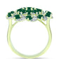 Anillo de Plata Bañada en Oro con Ágata Verde y Topacio Blanco