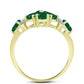 Anillo de Plata Bañada en Oro con Ágata Verde y Topacio Blanco