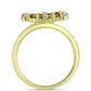 Anillo de Plata Bañada en Oro con Cuarzo Coñac y Topacio Blanco