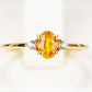 Anillo de Plata Bañada en Oro con Zafiro Amarillo Rosebery y Topacio Blanco