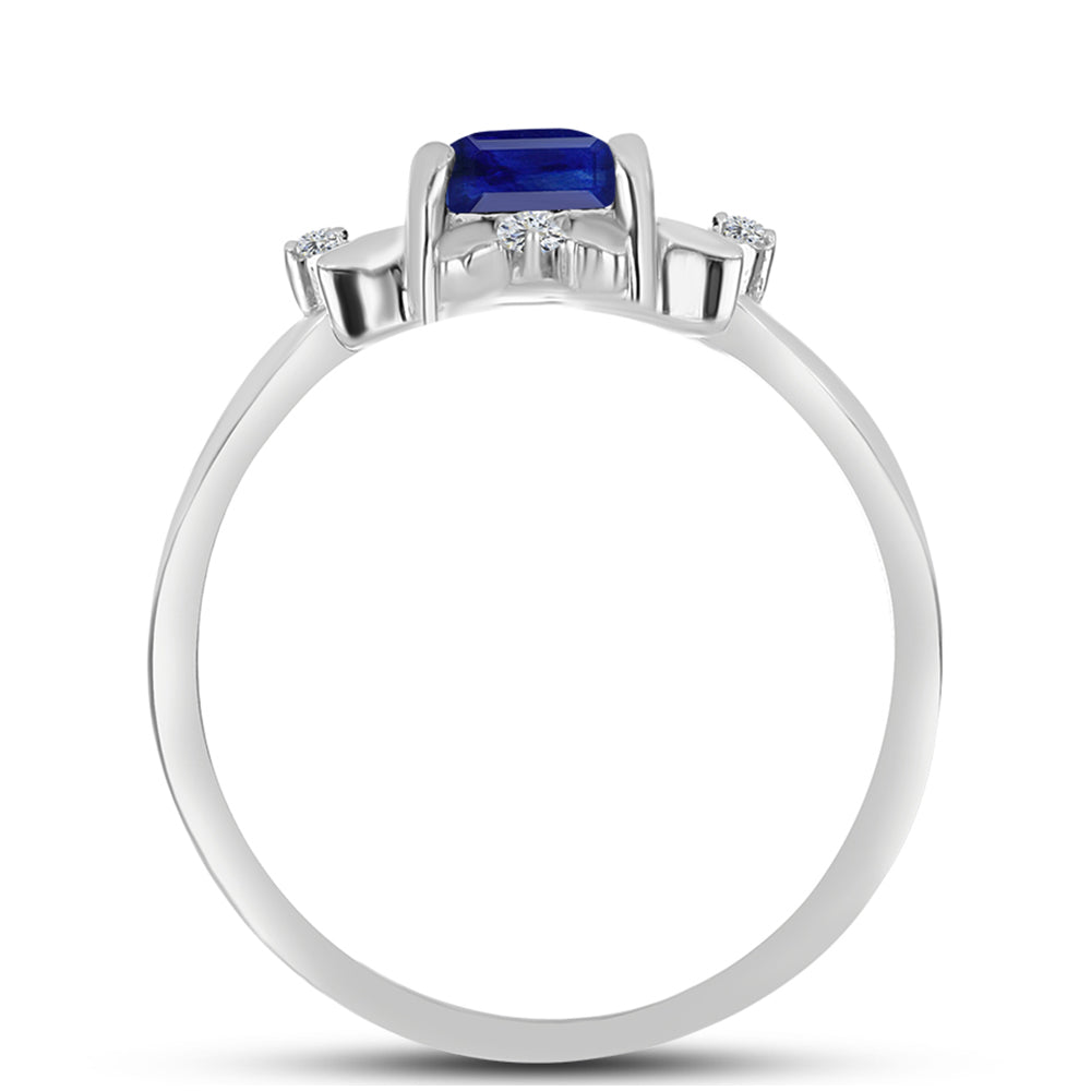 Anillo de Plata con Zafiro Azul Australiano y Topacio Blanco