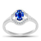 Anillo de Plata con Zafiro Azul Australiano y Topacio Blanco