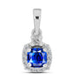 Colgante de Plata con Zafiro Azul Australiano y Topacio Blanco
