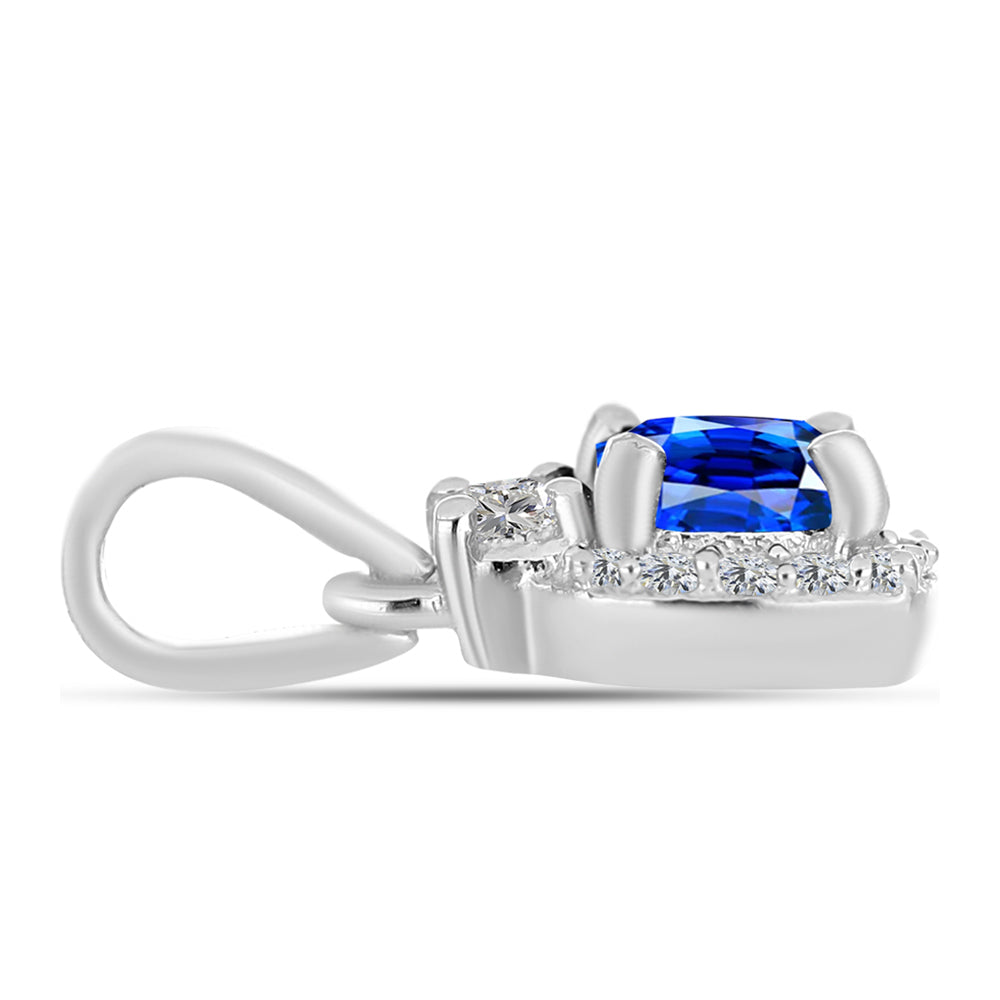 Colgante de Plata con Zafiro Azul Australiano y Topacio Blanco 2 