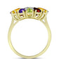 Anillo de Plata Bañada en Oro con Amatista de Marruecos y Citrino de los Montes Urales