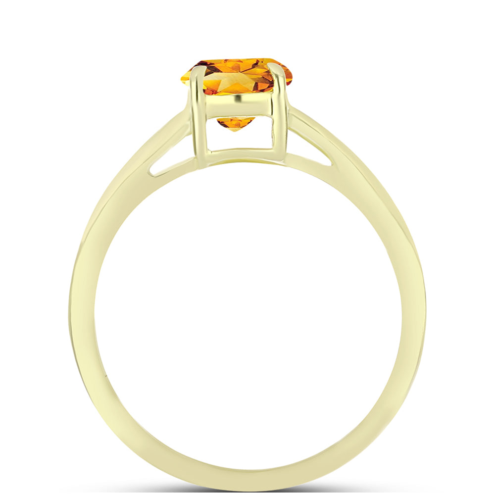 Anillo de Plata Bañada en Oro con Citrino de Río del Oro 2 