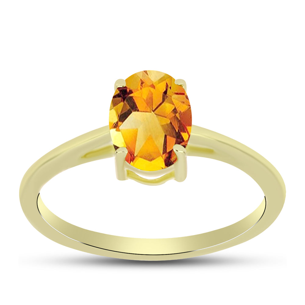 Anillo de Plata Bañada en Oro con Citrino de Río del Oro