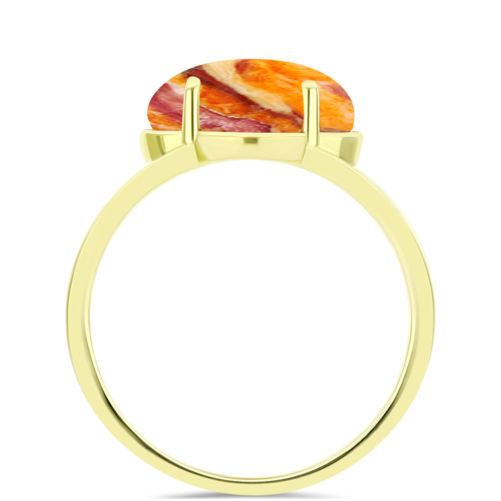 Anillo de Plata Bañada en Oro con Jaspe Garra de León 2 