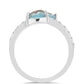 Anillo de Plata con Labradorita y Topacio Blanco