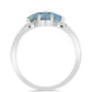 Anillo de Plata con Labradorita y Topacio Blanco