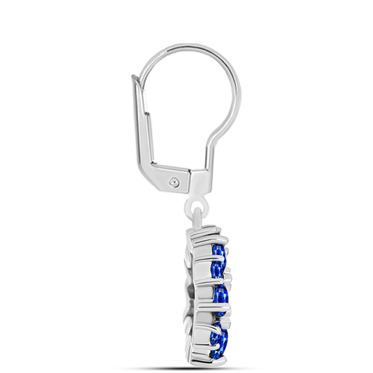 Pendientes de Plata con Zafiro Azul Australiano y Topacio Blanco